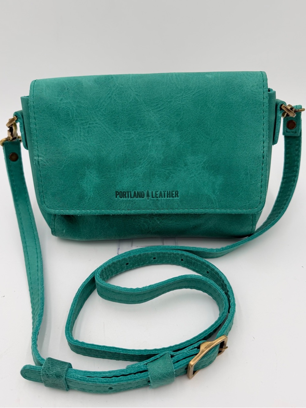Portland Leather Metro Crossbody Mini Teal